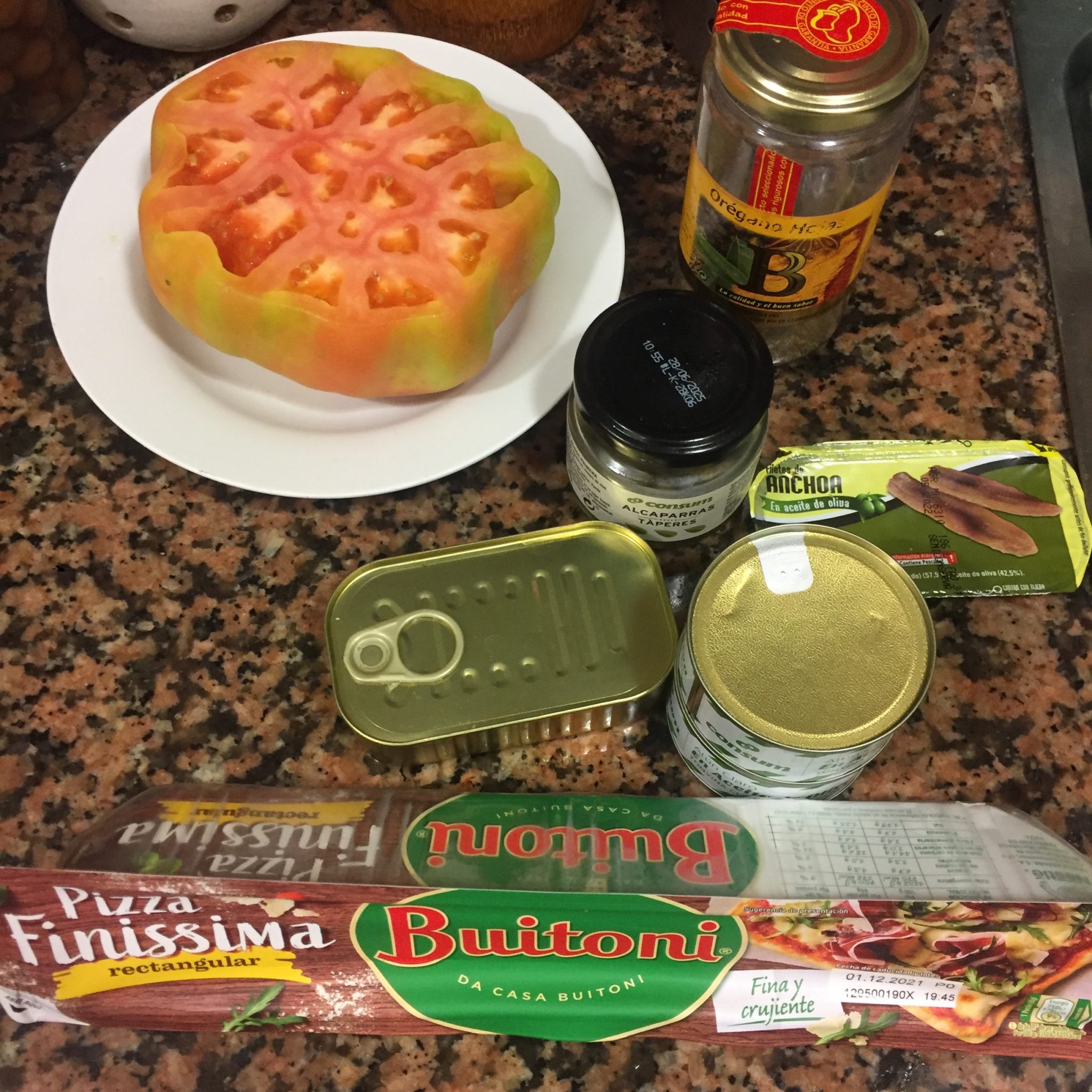 Pizza de tres peixos